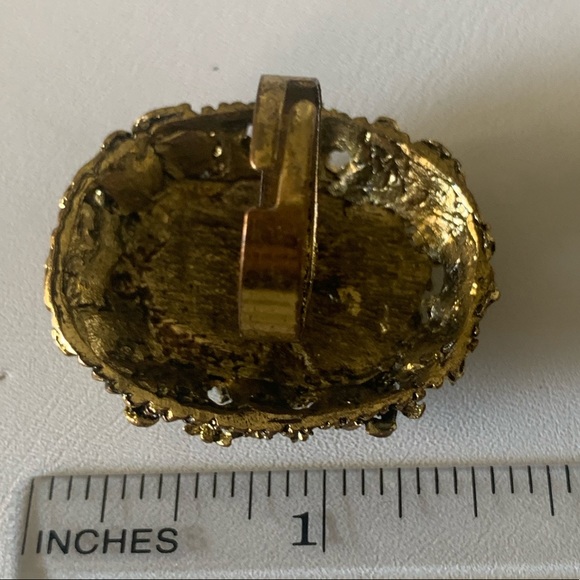 Cameo ring green and gold - Picture 6 of 9